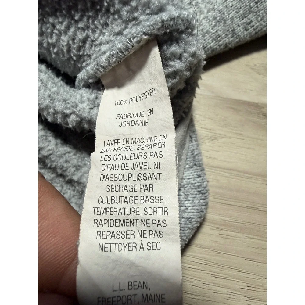 LL Bean Sweater Fleece Jacket Womens XXS Gray Full Zip Mock Neck 279684 Outdoor - Picture 6 of 9